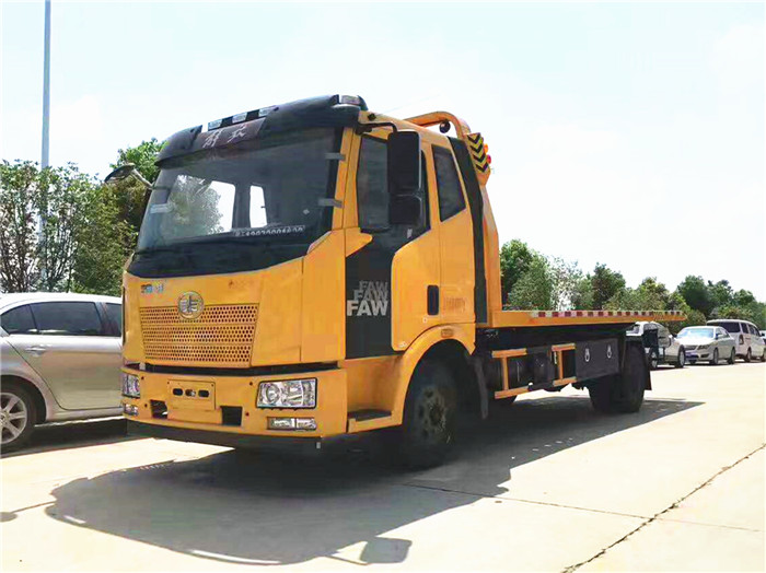 解放J6一拖二平板清障車(chē)