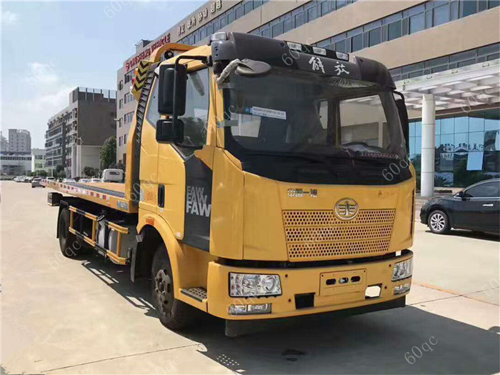 解放J6一拖二平板清障車(chē)